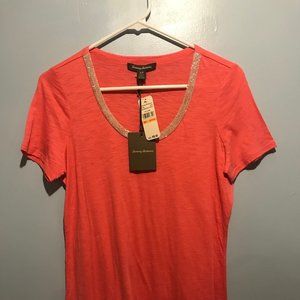 Tommy Bahama Metallic Trim light red T-shirt